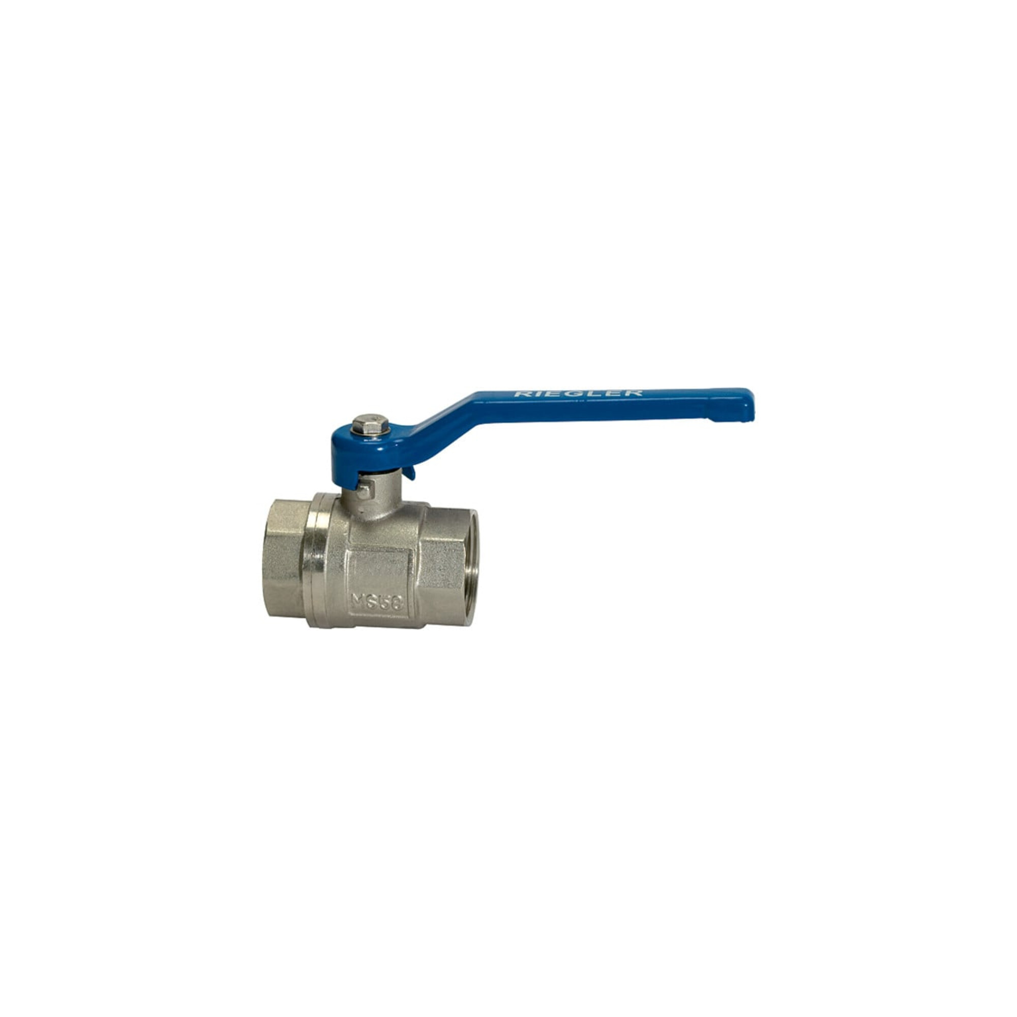 Riegler Kugelhahn »valve line«, Handhebel blau, MS vern., IG/IG, G 3/4