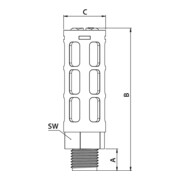 Riegler Kunststoff-Schalldämpfer, Polyethylen-Dämpferelement, G 1-3