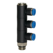 Riegler L-Distributeur multiple »Série bleue«, 3 voies, pivotant, G 1/2 à Ø8mm-1