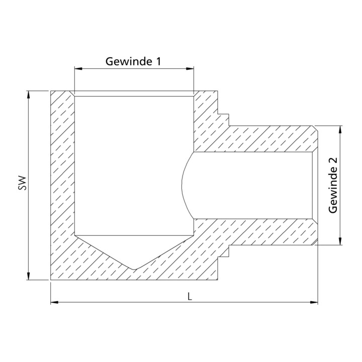 Riegler L-Einschraubverteiler, G 1/8, SW 17, Messing