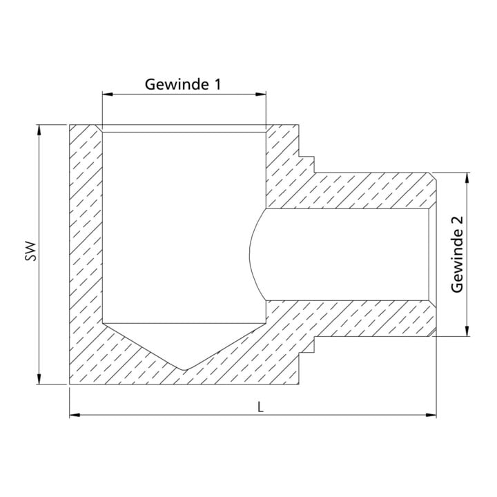 Riegler L-Einschraubverteiler, M5, SW 9, Messing