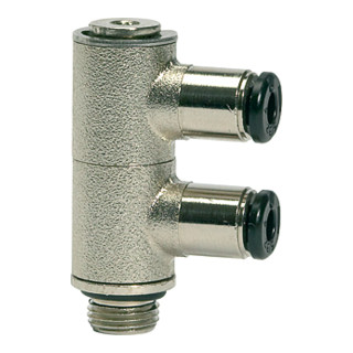 Riegler L-Mehrfachverteiler 2-fach »click-clock«, drehbar, M5 außen Ã˜ 6mm