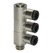 Riegler L-Mehrfachverteiler 3-fach »click-clock«, drehbar, G 1/4 a. Ã˜ 6mm