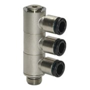 Riegler L-Mehrfachverteiler 3-fach »click-clock«, drehbar, G 1/4 a. Ã˜10mm-1