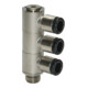 Riegler L-Mehrfachverteiler 3-fach »click-clock«, drehbar, G 1/8 a. Ø 4mm