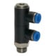 Riegler L-Mehrfachverteiler »Blaue Serie«, 2-fach, drehbar, G 1/8 a. Ø4mm