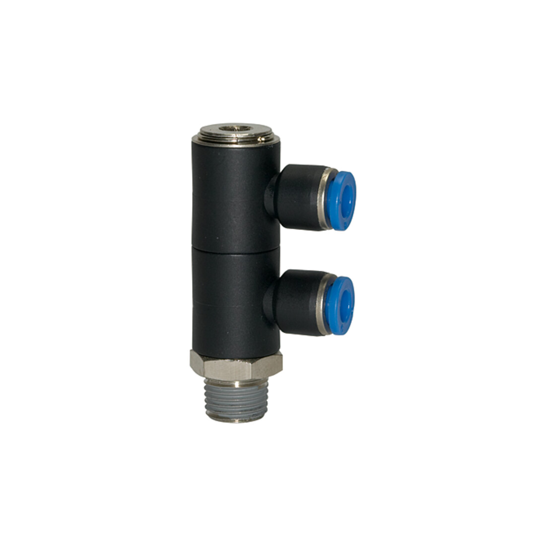 Riegler L-Mehrfachverteiler »Blaue Serie«, 2-fach, drehbar, R 1/4 a. Ø8mm