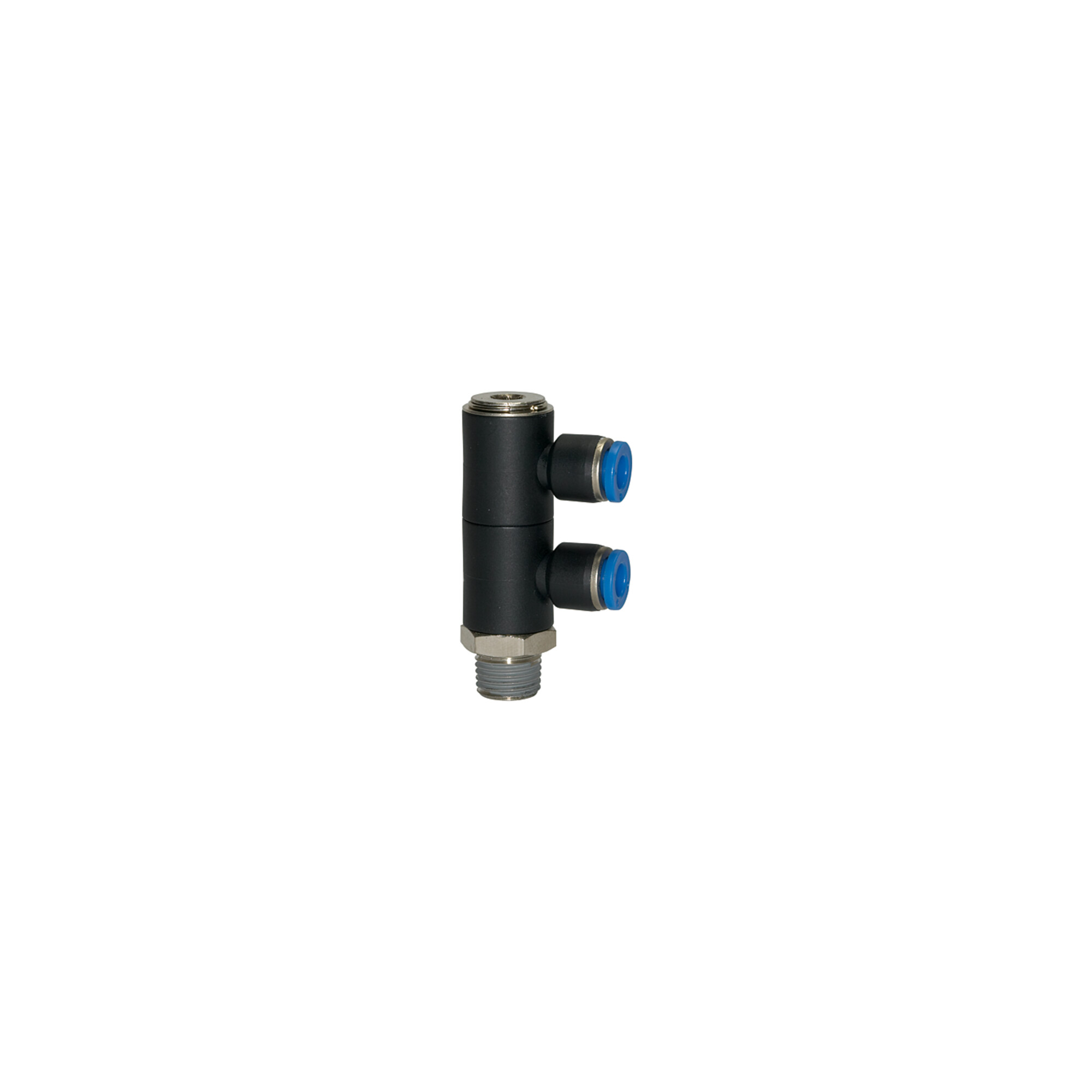 Riegler L-Mehrfachverteiler »Blaue Serie«, 2-fach, drehbar, R 1/8 a. Ã ̃6mm