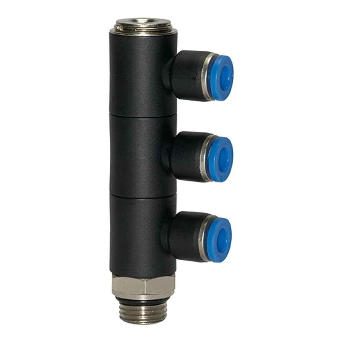 Riegler L-Mehrfachverteiler »Blaue Serie«, 3-fach drehbar, G 3/8 a. Ø10mm