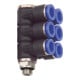 Riegler L-Mehrfachverteiler »Blaue Serie«, 6-fach, drehbar, G3/8 a. Ã˜10mm-1
