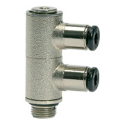 Riegler L-Multiprises 2 voies « click-clock », pivotant, G 1/8 à Ø 8 mm-1