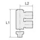 Riegler L-Multiprises 2 voies « click-clock », pivotant, G 1/8 à Ø 8 mm