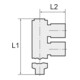 Riegler L-Multiprises 2 voies « click-clock », rotatif, M5 ext Ø 6 mm