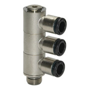 Riegler L-Multiprises 3 voies « click-clock », pivotant, G 1/8 à Ø 4 mm-1