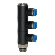 Riegler L-Multiprises « Série Bleue », 3 voies, pivotant, G 3/8 à Ø6mm-1