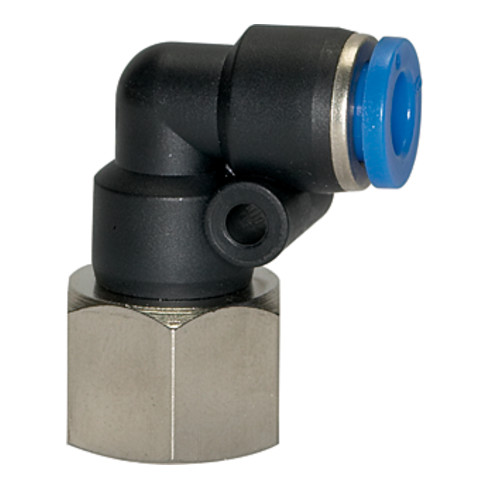 Riegler L-Steckverschraubung »Blaue Serie«, drehbar, M5 innen, Ø 6 mm