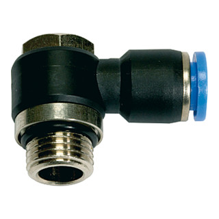 Riegler L-Steckverschraubung »Blaue Serie« drehbar, G1/4 a., max.15, Ã˜6mm