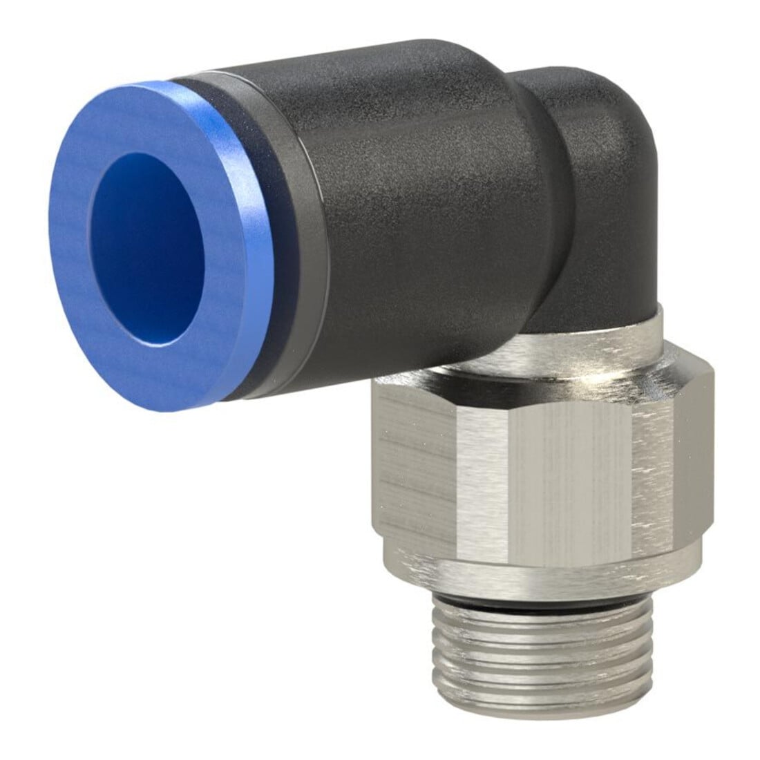 Riegler L-Steckverschraubung »Blaue Serie«, drehbar, M5 außen, Ø 4 mm