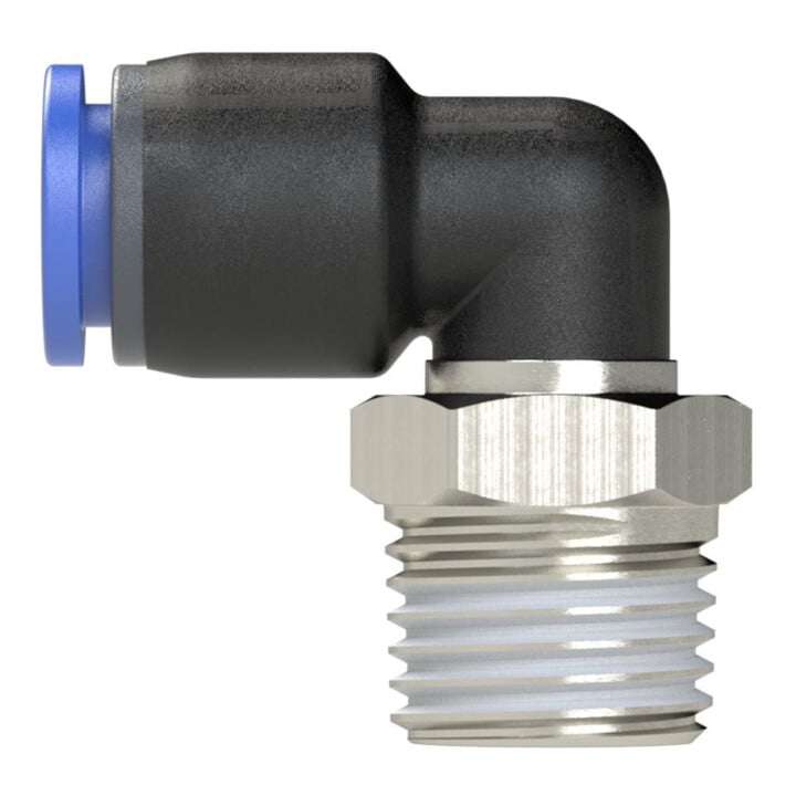 Riegler L-Steckverschraubung »Blaue Serie«, drehbar, R 1/2 außen, Ã˜ 12 mm