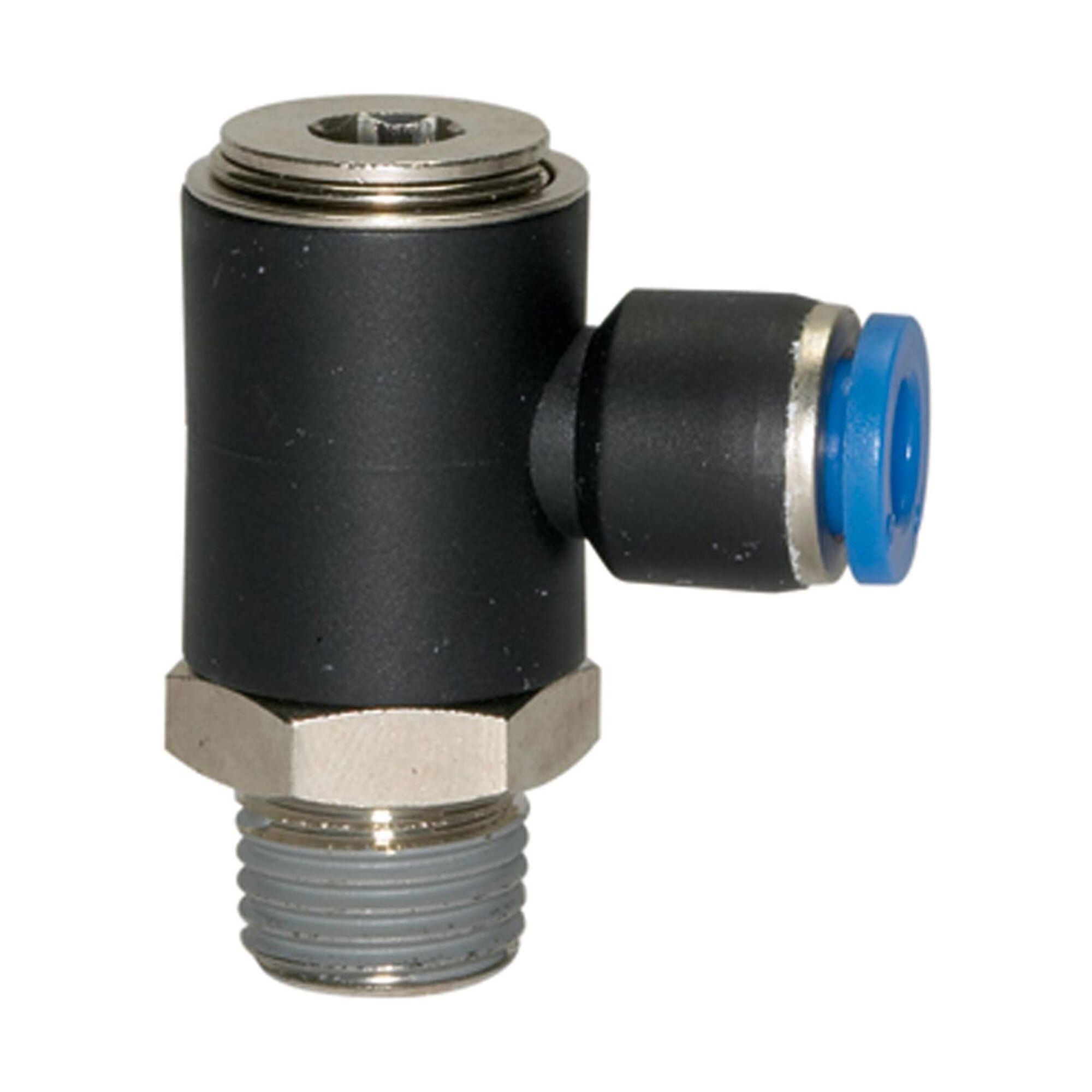 Riegler L-Steckverschraubung »Blaue Serie «, drehbar, R 1/4 a., L=26,5mm