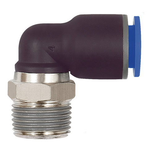 Riegler L-Steckverschraubung »Blaue Serie«, drehbar, R 1/4 außen, Ø 10 mm