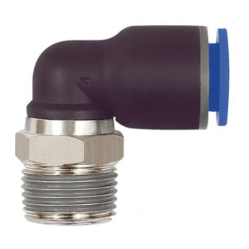 Riegler L-Steckverschraubung »Blaue Serie«, drehbar, R 3/8 außen, Ø 8 mm