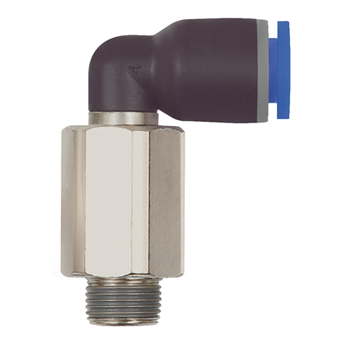 Riegler L-Steckverschraubung »Blaue Serie« lang, drehbar, R 1/4 a., Ø 4mm