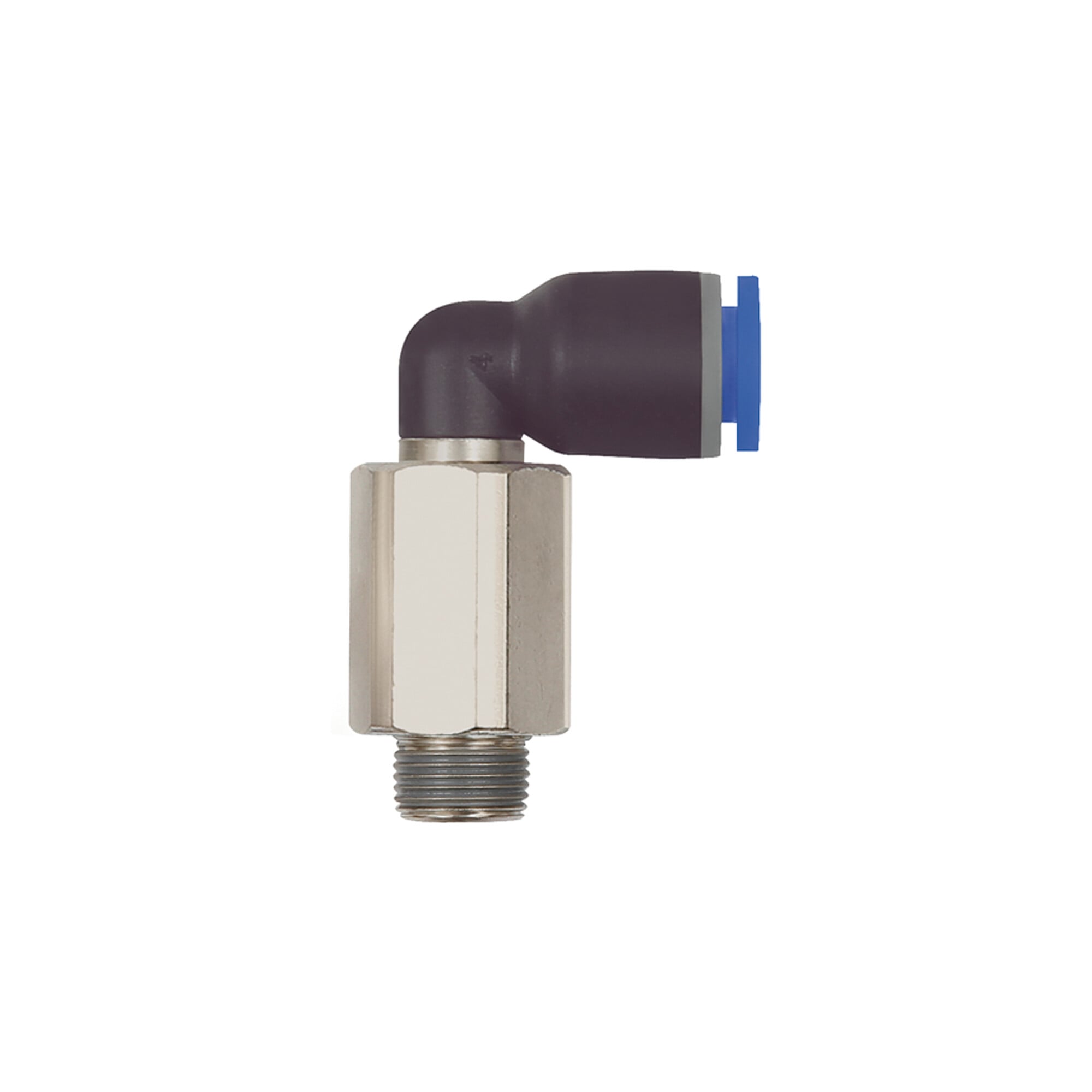 Riegler L-Steckverschraubung »Blaue Serie« lang, drehbar, R 3/8 a., Ã ̃ 8mm
