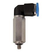 Riegler L-Steckverschraubung »Blaue Serie« mini, lang, drehbar, M6, PLL-64-1