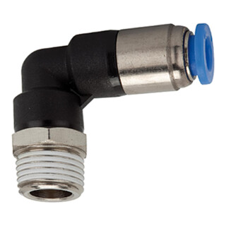 Riegler L-Steckverschraubung »Blaue Serie«, selbstabsperr., R 3/8 a. Ã˜8mm