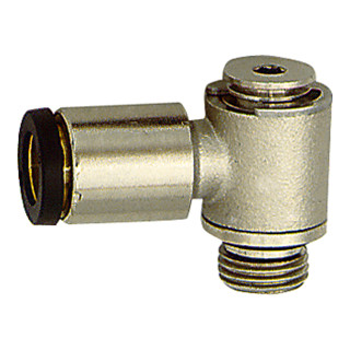 Riegler L-Steckverschraubung »click-clock«, drehbar, M5 a., Schlauch-Ã˜ 5