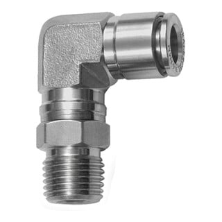 Riegler L-Steckverschraubung, drehbar, R 3/8 a., Schlauch-Ã˜ 8, ES 1.4404