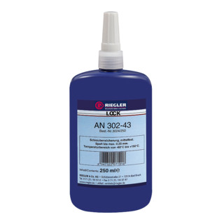 Riegler Lock AN 302-43, adhésif anaérobie, moyenne résistance, 250 ml
