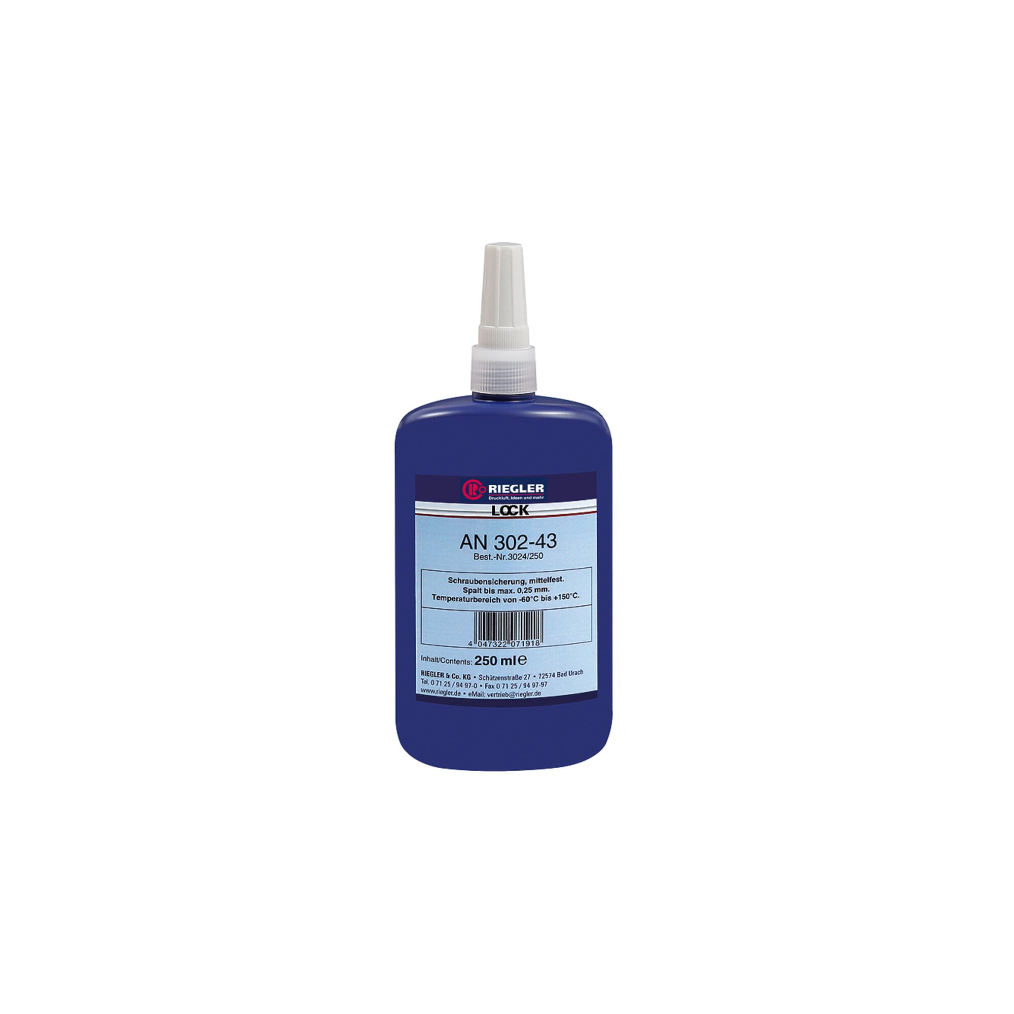 Riegler Lock AN 302-43, anaerober Klebstoff, mittelfest, 50 ml
