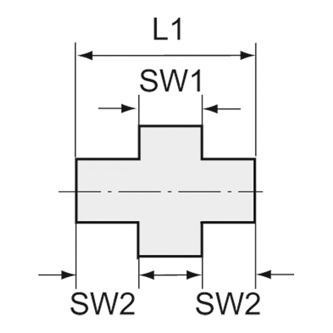 Riegler Lösb. Doppelgewindenippel, flach dichtend, G 1/4 i., ES 1.4408