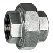 Riegler Lösb. Doppelgewindenippel, flach dichtend, G 2 i., ES 1.4408-1