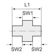 Riegler Lösb. Doppelgewindenippel, flach dichtend, G 2 i., ES 1.4408-3