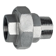 Riegler Lösb. Doppelgewindenippel, IG/AG, kon. dichtend, G 1/4, ES 1.4408-1