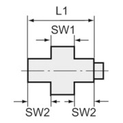 Riegler Lösb. Doppelgewindenippel, IG/AG, kon. dichtend, G 1/4, ES 1.4408-3