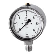 Riegler Mano, acier CrNi, sécurité, G 1/4 radial bas, 0-6,0 bar, Ø 63-1