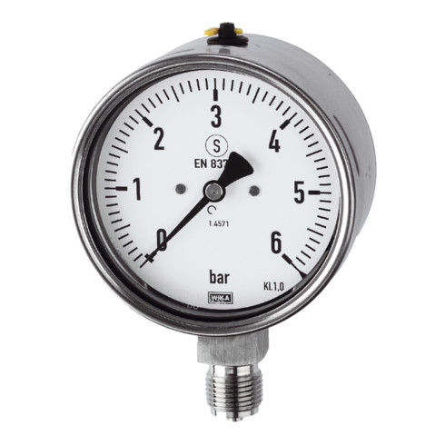 Riegler Mano, CrNi-Stahl, Sicherh., G 1/2 radial unten, 0-250,0 bar, Ã˜100