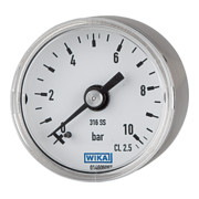 Riegler Manometer Ã˜ 40 mm, G 1/8 rückseitig, Messbereich 0 - 10 bar, V4A
