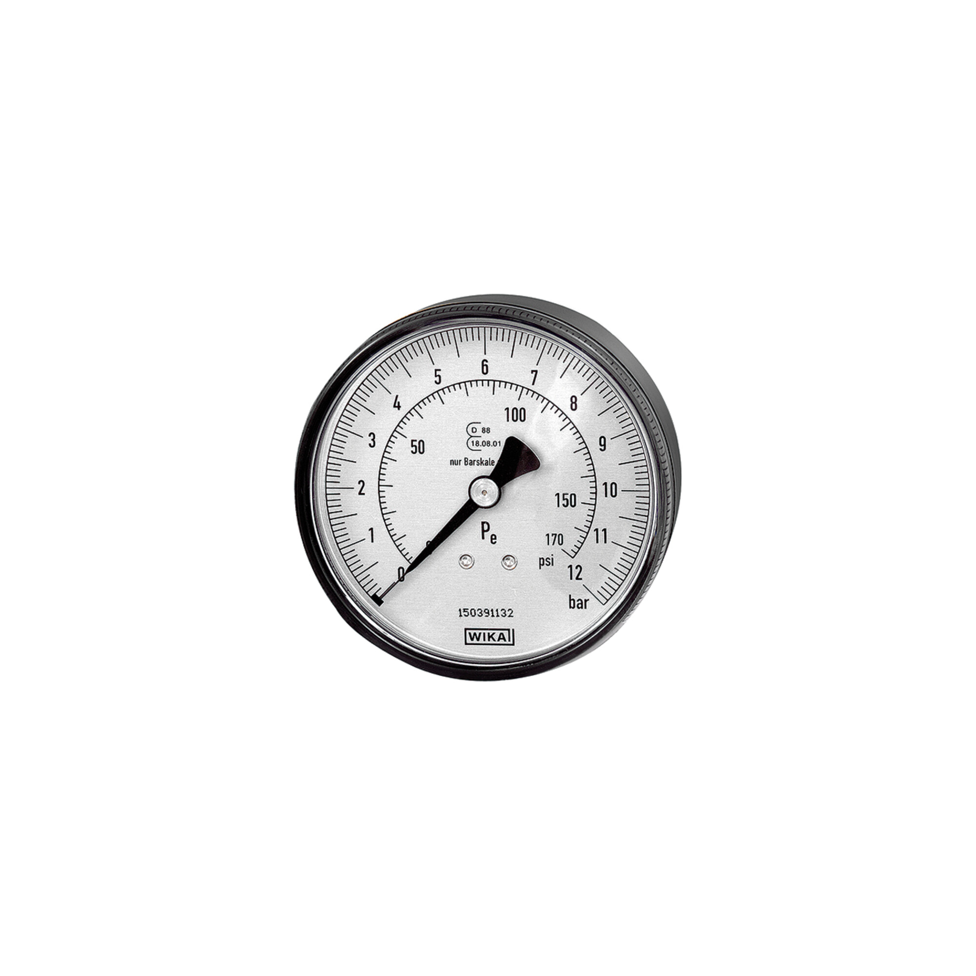Riegler Manometer Durchmesser 80 mm, ungeeicht, G 1/4, Anschluss hinten