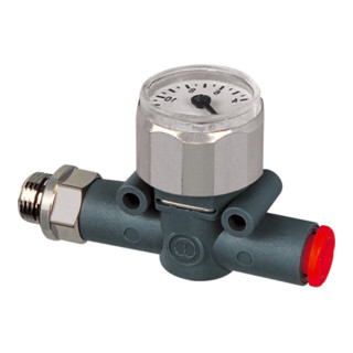 Riegler Manometer, Gewinde (Eing.) - Schlauch (Ausg.), G 1/4, Schl.-Ã˜ 6