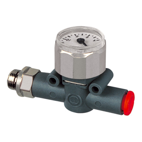 Riegler Manometer, Gewinde (Eing.) - Schlauch (Ausg.), G 1/4, Schl.-Ø 6