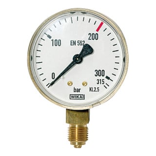 Riegler Manometer neutral, G 1/4 radial unten, Messber. 0 - 315 bar, Ã˜ 63