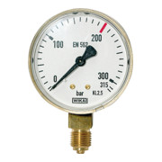 Riegler Manometer neutral, G 1/4 radial unten, Messber. 0 - 315 bar, Ã˜ 63