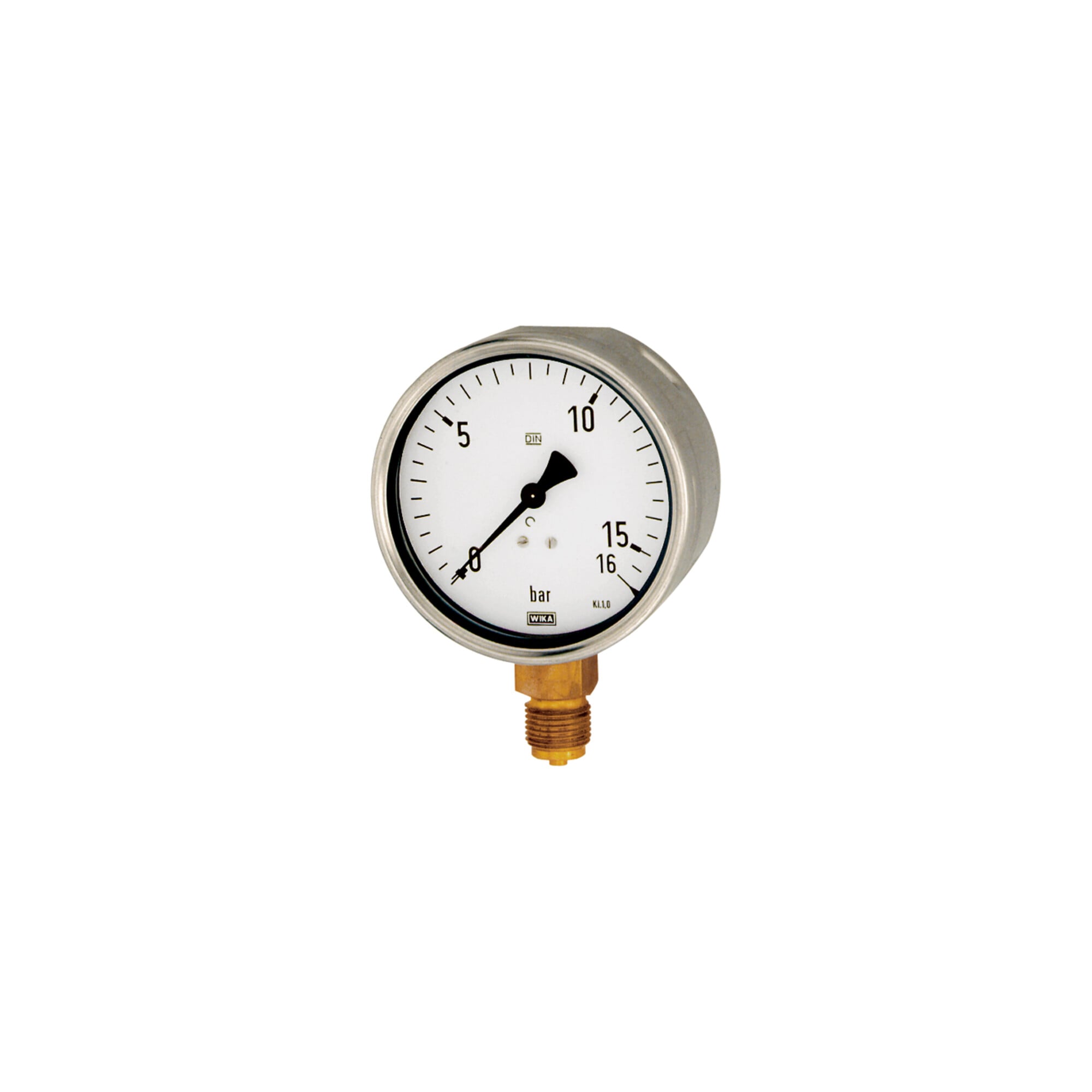 Riegler Manometer, Robustausführung, G 1/2 unten, 0 - 160,0 bar, Ã ̃ 100