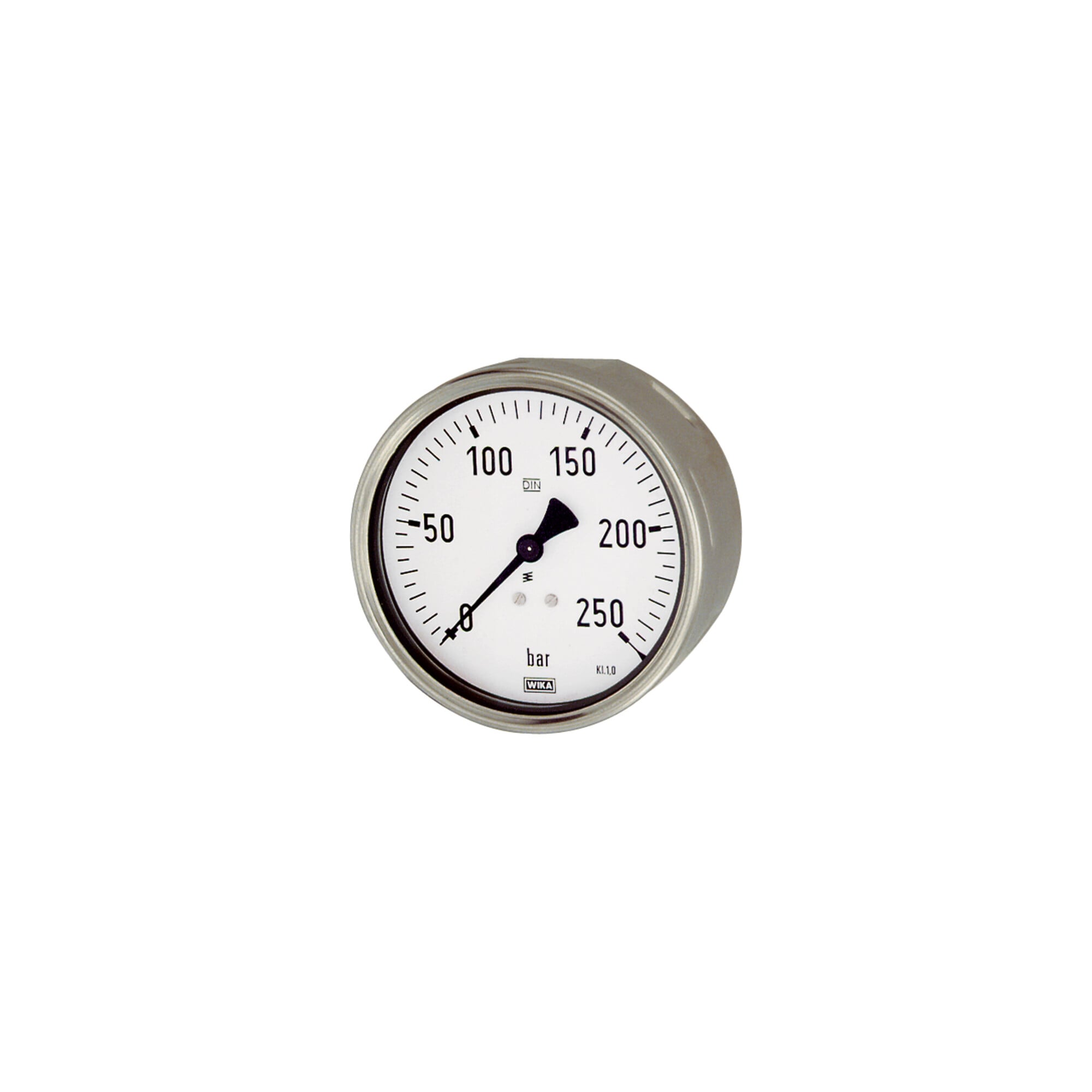 Riegler Manometer, Robustausfür, G 1/2 hinten exzentr., 0 - 2,5 bar, Ã ̃ 100