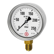Riegler Manomètre à capsule, G 1/2 radial bas, 0 - 60 mbar, Ø 100, 6813-R-1
